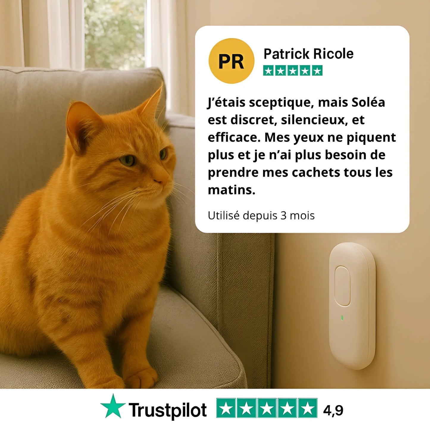 Soléa™ Ioniseur d'air